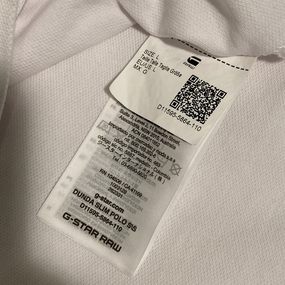 G-Star raw Dundalk slim polo white L - Picture 9 of 15